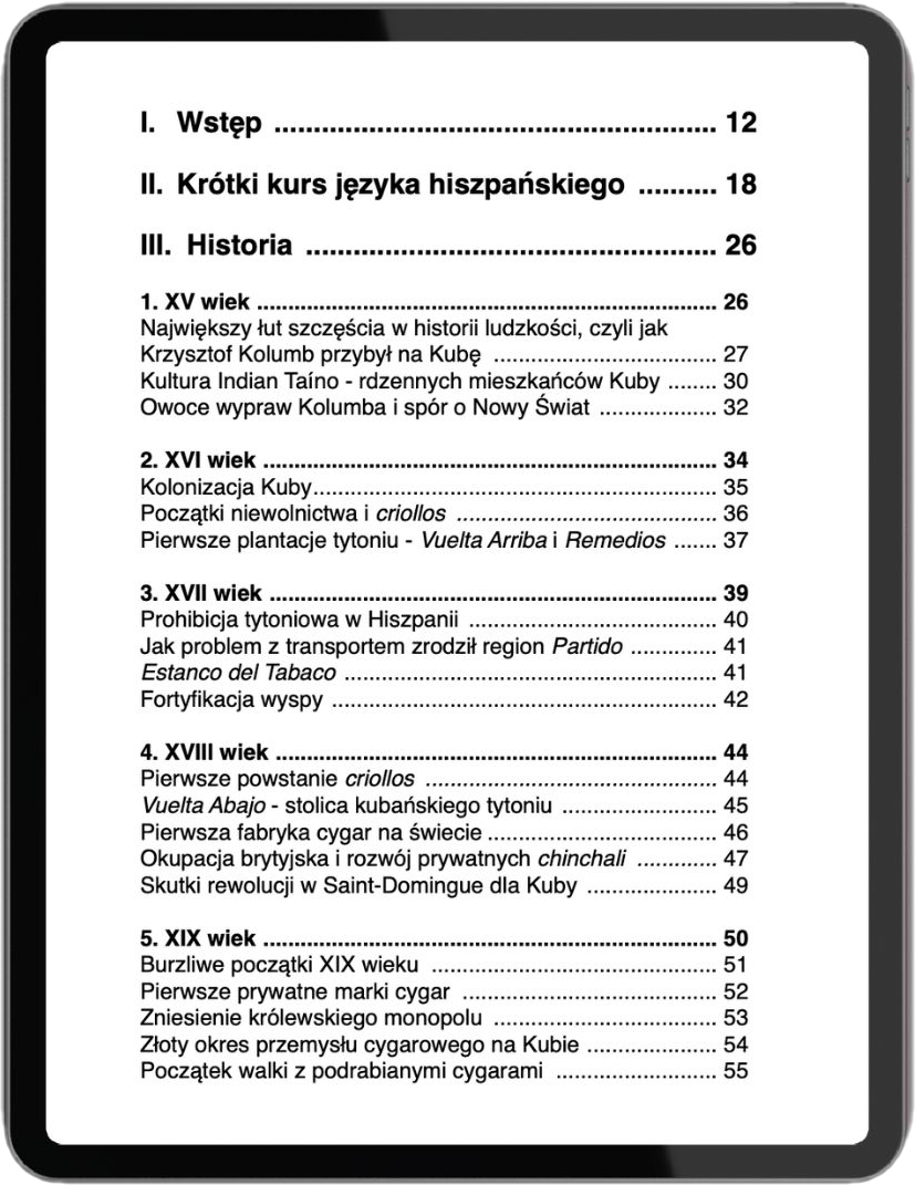 Spis treści ebooka Odkryj świat Habano - 1