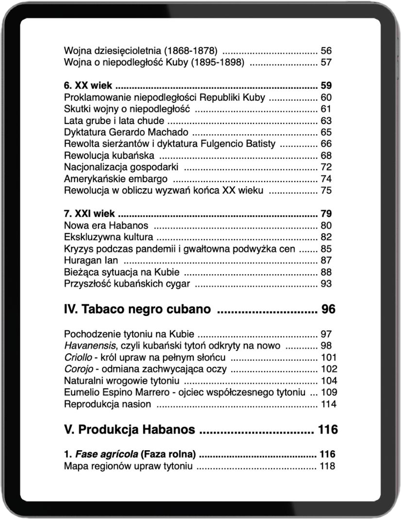 Spis treści ebooka Odkryj świat Habano - 2