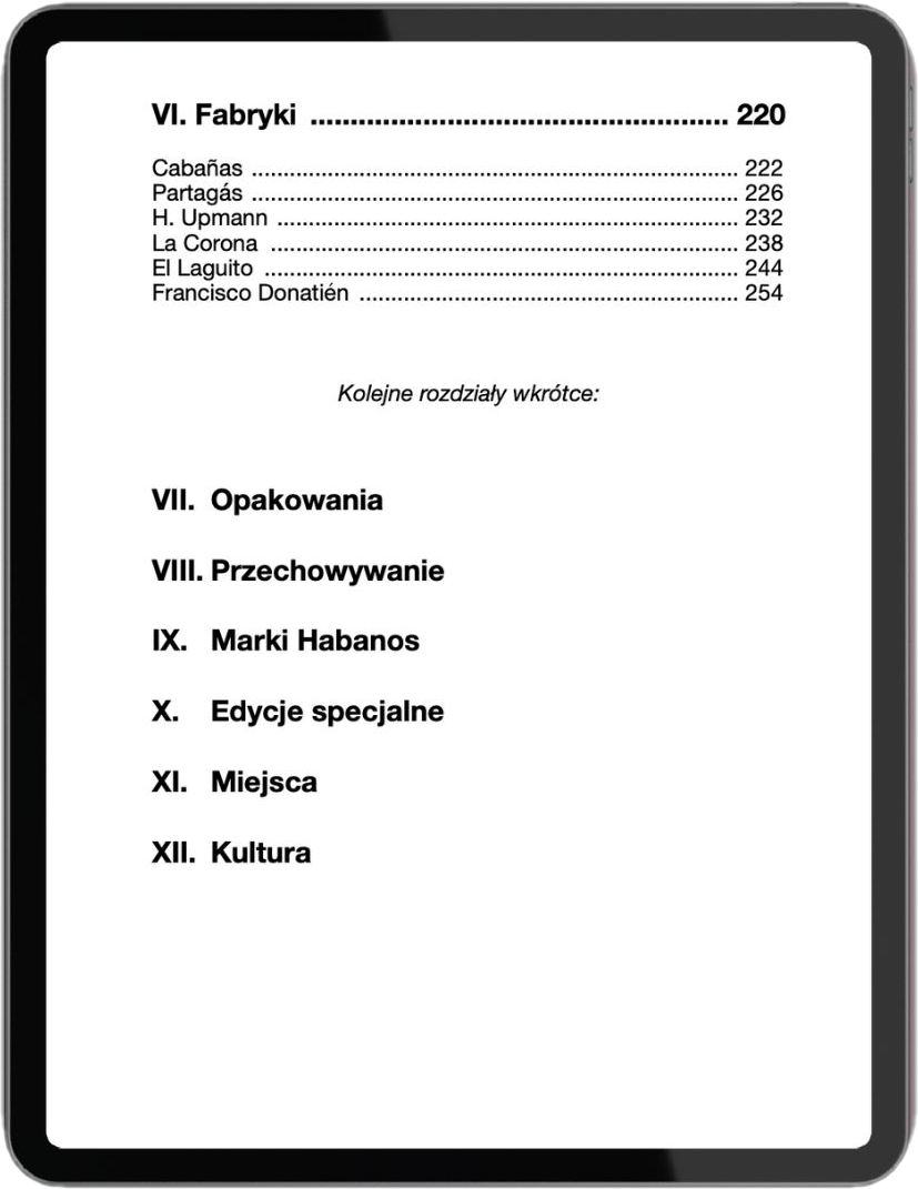 Spis treści ebooka Odkryj świat Habano - 4